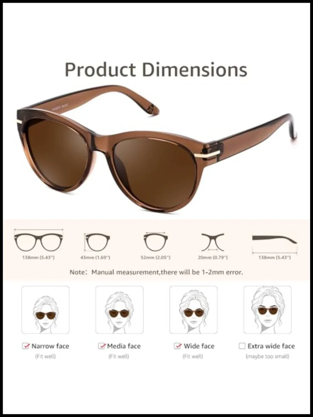 Polarized Round Sunglasses UV400 Protection Polycarbonate